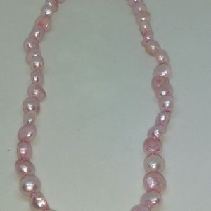 PEARL NECKLACE, PINK FWP WITH 14K CLASP